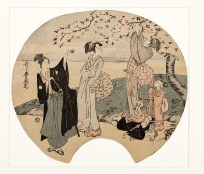 Viewing cherry blossoms by Kitagawa Utamaro
